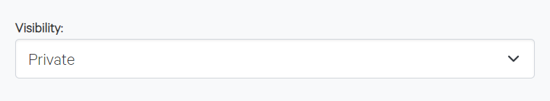 The Visibility dropdown on a record form, offering Private and Public options.